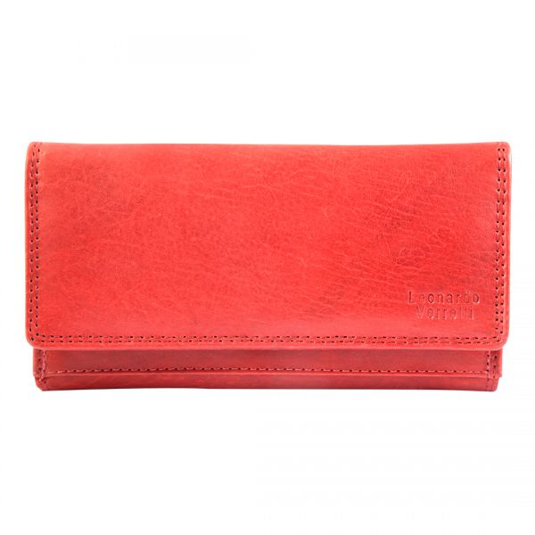 Leonardo Verrelli Dámská kožená peněženka 2 - červená