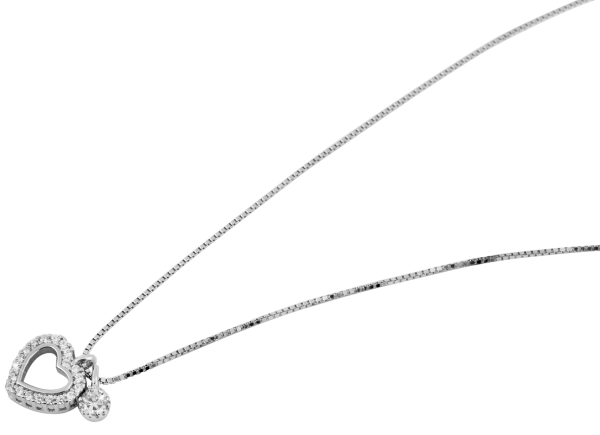 Stříbrný řetízek s přívěskem SRDCE 2, ryzost 925/1000, galerie